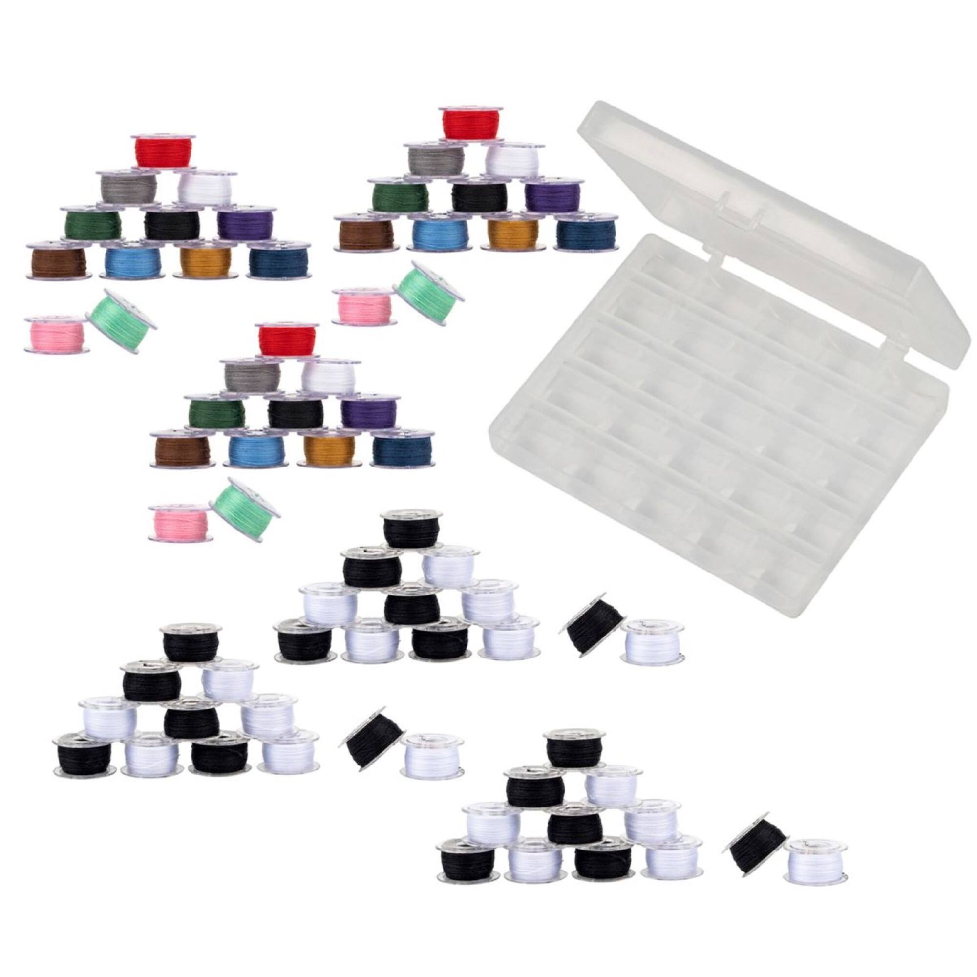 SINGER® Multicolor Class 15J Sewing Bobbin Set with Storage Case